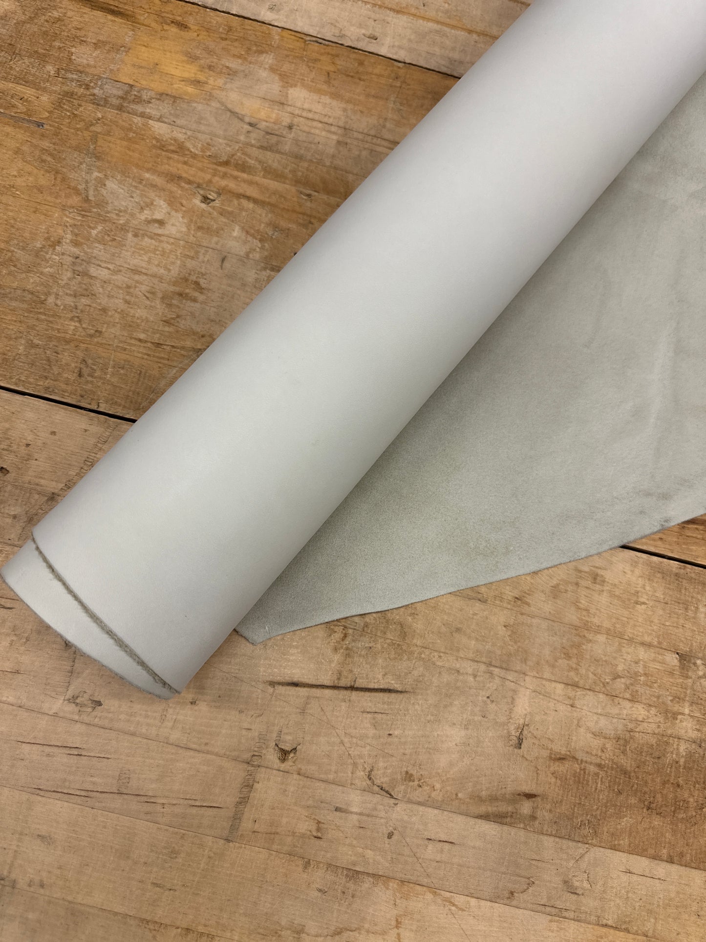 Roll of beige chrome free crust leather